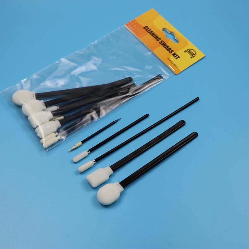Esponja portátil sin lingotes Swab detallado de limpieza de precisión Cuidado de la limpieza Cuidado de la espuma Swab con mango negro