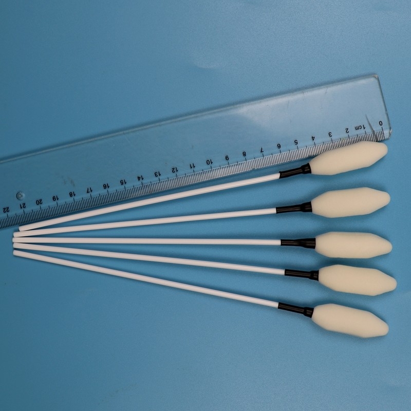 21 cm de largo palo de PP gran cabeza de remo Esponja médica palo Trocar limpieza de espuma Swab