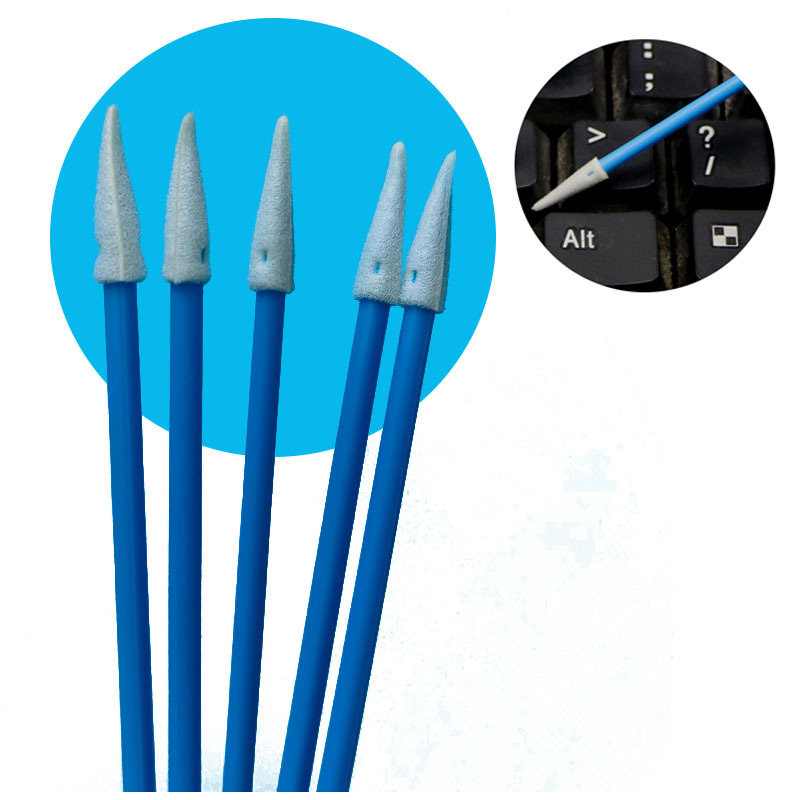 TX750 Ultra Low Lint Mini Pointed Cleanroom Sponge Swab Detallado de espuma ESD para limpieza de precisión