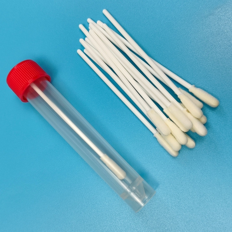 8 cm de espuma estéril de palo de PP con tubo de muestreo de superficie ambiental para laboratorio