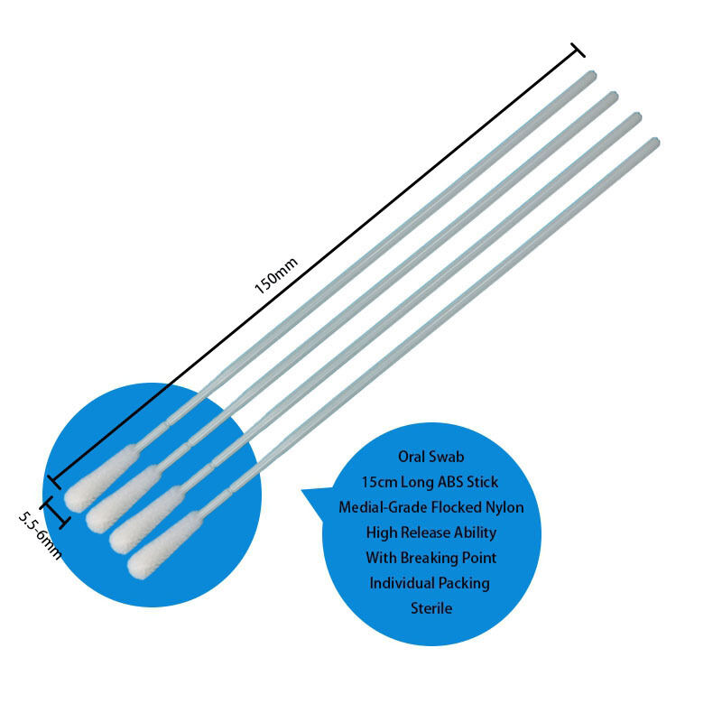 Sopa de muestreo de nylon de ABS desechable con palillo flocado Sopa oral Sopa estéril de recolección de muestras Sopa con embalaje individual