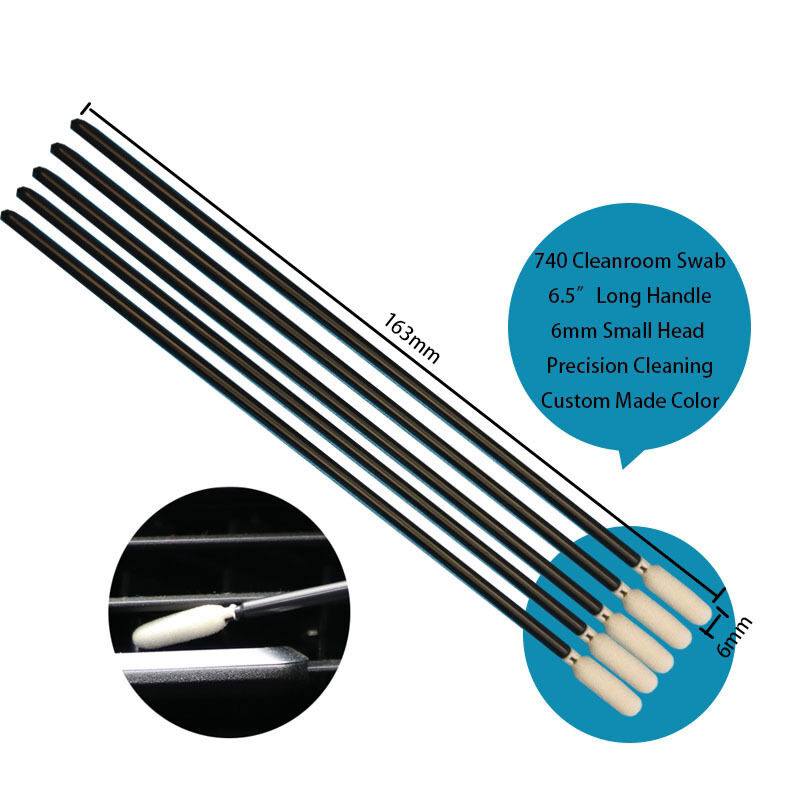 TX740 Sin pelusa 6,5 ​​"Mango extra largo Esponja de precisión Hisopo para detalles Hisopo de espuma de limpieza para impresora para limpieza de automóviles