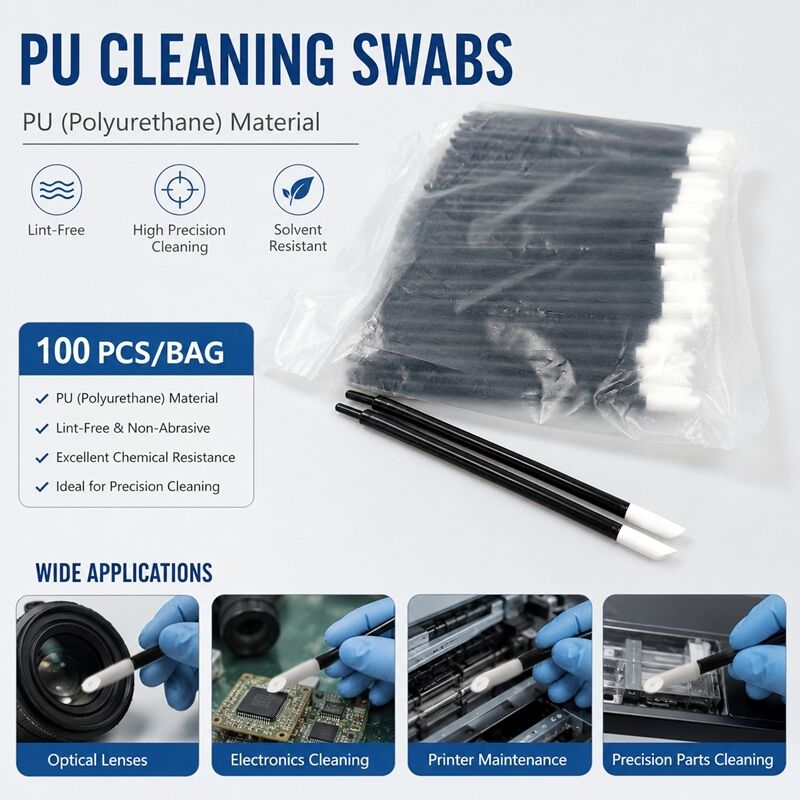 T-11 Rubí Stick Lint Free Swab ️ espuma de PU de alta absorción de 5 mm, lavable y sin lingotes para limpieza óptica y de impresora