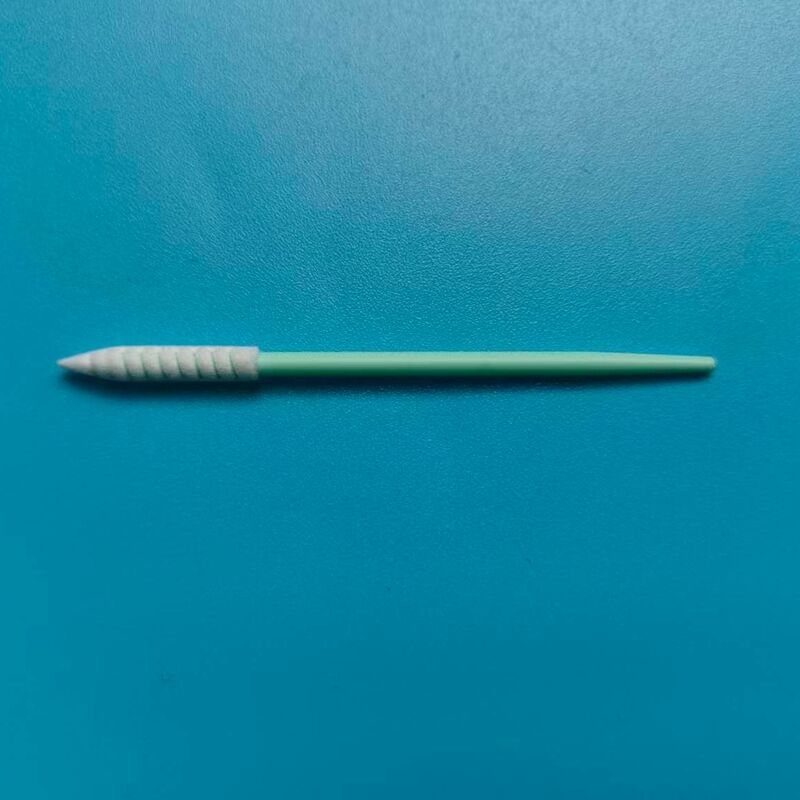 Varilla rígida de PP 752, esponja larga en punta en espiral, hisopo para detalles, hisopo con punta de espuma de limpieza de precisión para sala blanca