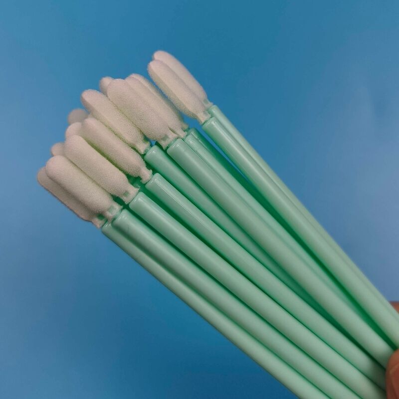 TX709, palo de PP verde, esponja de limpieza de precisión, hisopo para sala limpia, punta de espuma, hisopo para detalles, hisopo de limpieza electrónica